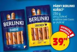 Penny Market Párky Berlínki Kuřecí nabídka