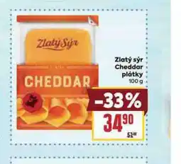 Billa Zlatý sýr cheddar plátky nabídka