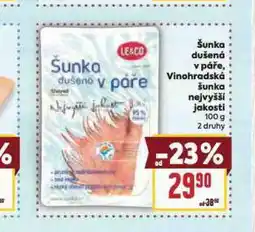 Billa Vinohradská šunka nejvyšší jakosti nabídka