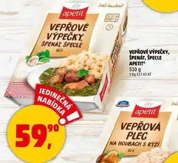Penny Market Apetit vepřové výpečky, špenát, špecle nabídka