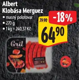 Albert Albert Klobása Merguez nabídka