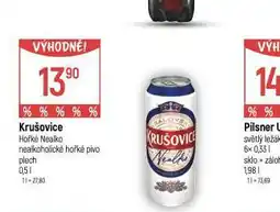 Globus Krušovice hořké nealko nabídka