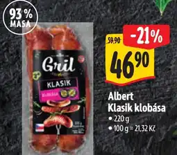 Albert Albert Klasik klobása nabídka