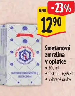 Albert Smetanová zmrzlina v oplatce nabídka