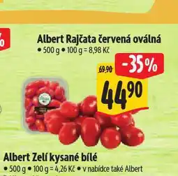 Albert Rajčata červená oválná nabídka