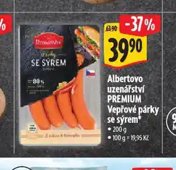 Albert Vepřové párky se sýrem nabídka