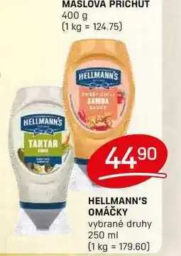 Flop HELLMANN'S OMÁČKY vybrané druhy 250 ml nabídka