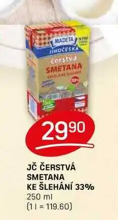 Flop JČ ČERSTVÁ SMETANA KE ŠLEHÁNÍ 33% 250 ml nabídka