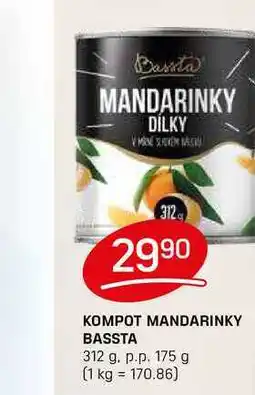 Flop KOMPOT MANDARINKY BASSTA 312 g. p.p. 175 g nabídka