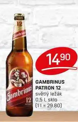 Flop GAMBRINUS PATRON 12 světlý ležák 12 0,5l nabídka