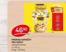 Flop FRISKIES KAPSIČKY PRO KOČKY vybrané druhy 4 x 85 g nabídka