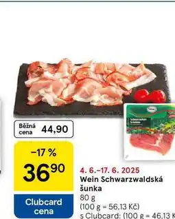 Tesco Wein Schwarzwaldská šunka, 80 g nabídka