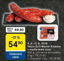 Tesco Tesco Grill Master Klobása v maďarském stylu, 400 g nabídka