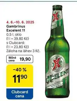 Tesco Gambrinus Excelent 11, 0.5 l, sklo nabídka
