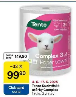 Tesco Tento Kuchyňské utěrky Complex, 1 role. 3 vrstvy nabídka