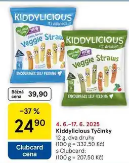 Tesco Kiddylicious Tyčinky, 12 g. dva druhy nabídka