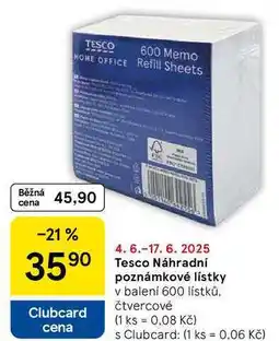 Tesco Tesco Náhradní poznámkové lístky v balení, 600 lístků, čtvercové nabídka
