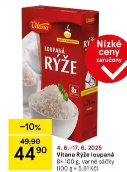 Tesco Vitana Rýže loupaná, 8x 100 g, varné sáčky nabídka