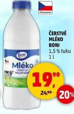 Penny Market ČERSTVÉ MLÉKO BONI 1,5% tuku, 1 l nabídka