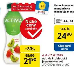 Tesco Activia Probiotický jogurtový nápoj, 270-280 g, více druhů nabídka