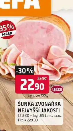Trefa Le & Co Šunka zvonařka nejvyšší jakosti 100g nabídka