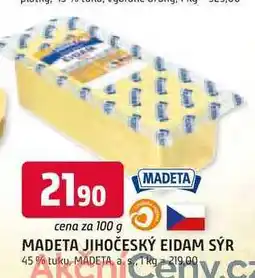 Trefa MADETA JIHOČESKÝ EIDAM SÝR 45% tuku, 100g nabídka