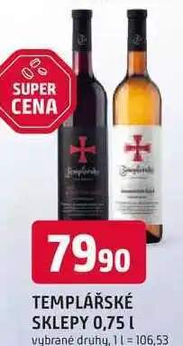 Trefa TEMPLÁŘSKÉ SKLEPY 0,75 l nabídka