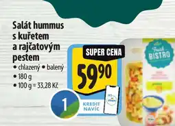 Albert Salát hummus s kuřetem a rajčatovým pestem nabídka