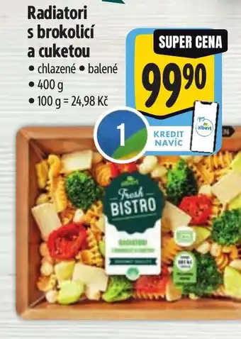 Albert Radiatori s brokolicí a cuketou nabídka