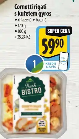 Albert Cornetti rigati s kuřetem gyros nabídka