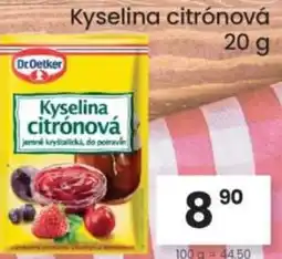 Kubík potraviny Dr Oetker Kyselina citrónová nabídka