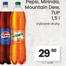 Kubík potraviny Pepsi, Mirinda, Mountain Dew, 7UP nabídka