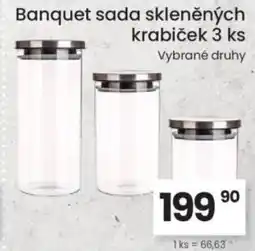 Kubík potraviny Banquet sada skleněných krabiček nabídka