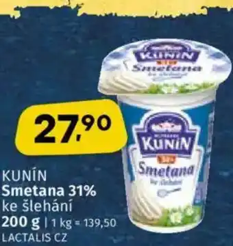 Coop KUNIN Smetana 31% ke šlehání nabídka
