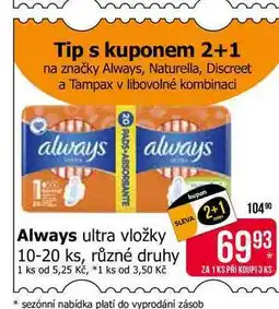 Teta Always ultra vložky 10-20 ks, různé druhy nabídka