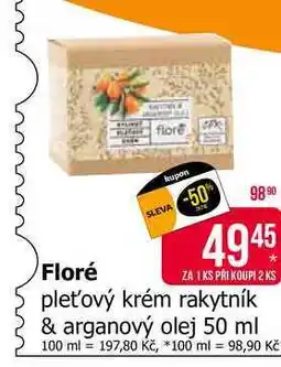 Teta Floré pleťový krém rakytník & arganový olej 50 ml nabídka