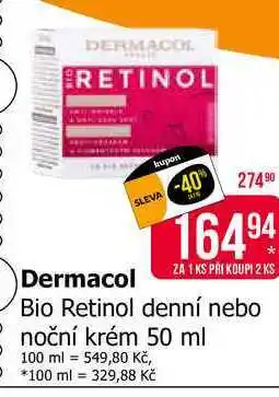 Teta DERMACOL Retinol denní nebo noční krém 50 ml nabídka