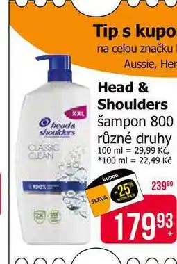 Teta Head & Shoulders Šampon 800 ml, vybrané druhy nabídka