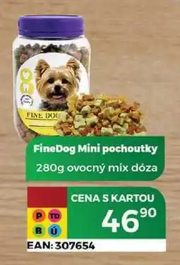 Tamda Foods FineDog Mini pochoutky 280g ovocný mix dóza nabídka
