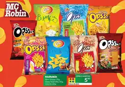 Tamda Foods McRobin Brrr chipsy 35g, Opss hranolky 30g, snacks 40g nabídka