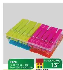 Tamda Foods Toro količky na prádlo 20ks plastové 4 barvy nabídka