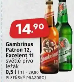 Coop Gambrinus Patron 12, Excelent 11 světlé pivo ležák nabídka