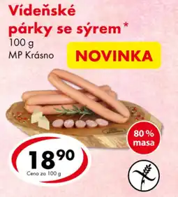 CBA Vídeňské párky se sýrem nabídka