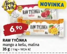 Coop Raw tyčinka mango a kešu, malina nabídka