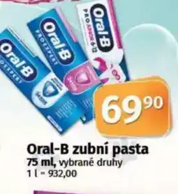 COOP TIP Oral-B zubní pasta nabídka