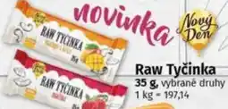 COOP TIP Raw Tyčinka nabídka