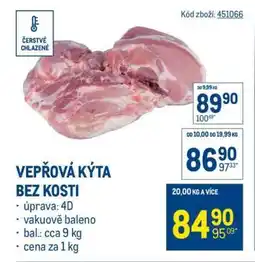 Makro Vepřová kýta bez kosti nabídka