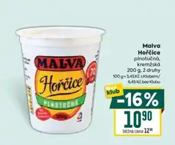 Billa Malva Hořčice plnotučná, kremžská nabídka