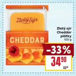 Billa Zlatý Sýr Cheddar plátky nabídka