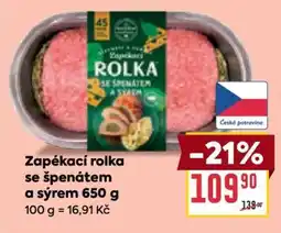Zapékací rolka se špenátem a sýrem